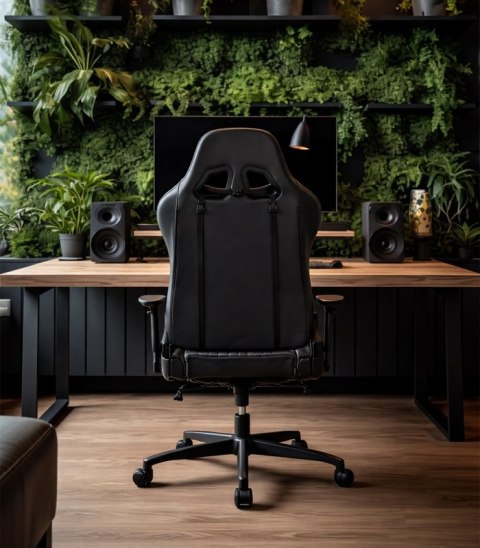 Ergonomiczny fotel gamingowy szary z podnóżkiem i regulacją wysokości - fotel dla gracza do biura i pokoju