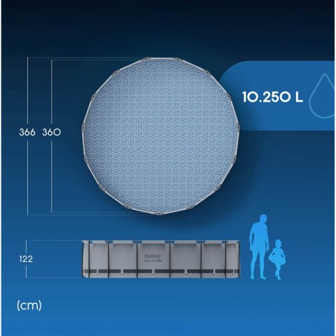 BASEN OGRODOWY STELAŻOWY 366 X 122 CM 18W1 BESTWAY 56420
