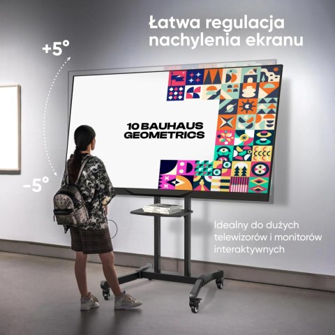 Mobilny stojak do TV 50" - 90" do 90 kg ONKRON TS1891 Czarny