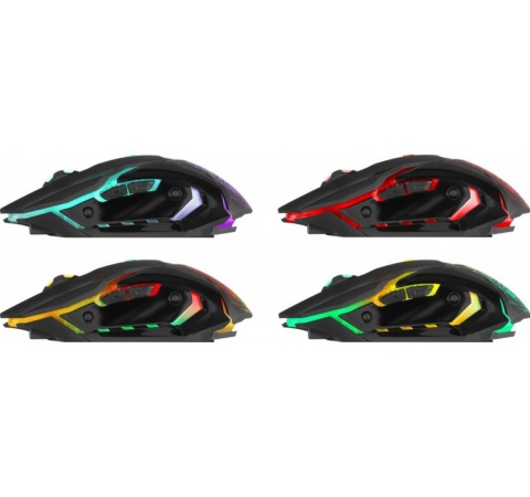 Mysz bezprzewodowa Defender TRIGGER GM-934 optyczna 3200dpi czarna LED AKUMULATOR 6 przycisków Gaming