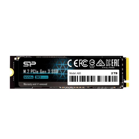 Dysk SSD Silicon Power A60 2TB PCIe Gen3x4 NVMe (2200/1600 MB/s) 2280 Dysk SSD Silicon Power A60 2TB PCIe Gen3x4 NVMe (2200/1600 MB/s) 2280