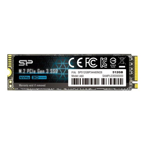 Dysk SSD Silicon Power A60 512GB PCIe Gen3x4 NVMe (2200/1600 MB/s) 2280 Dysk SSD Silicon Power A60 512GB PCIe Gen3x4 NVMe (2200/1600 MB/s) 2280