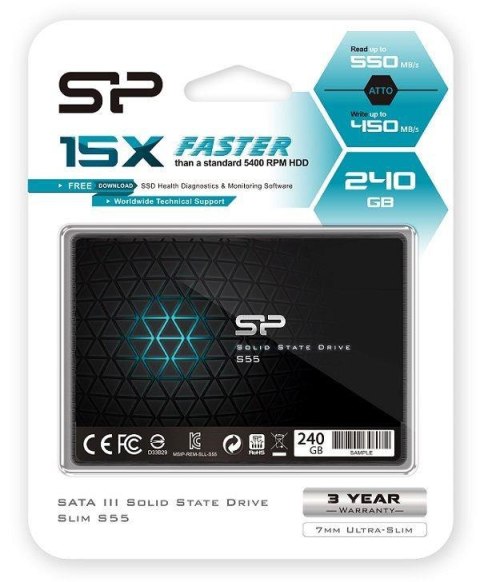 Dysk SSD Silicon Power S55 240GB 2.5" SATA3 (550/450) 7mm Dysk SSD Silicon Power S55 240GB 2.5" SATA3 (550/450) 7mm