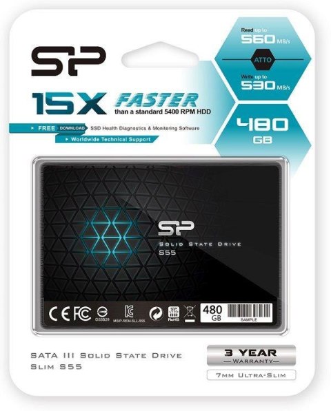 Dysk SSD Silicon Power S55 480GB 2.5" SATA3 (560/530) 7mm Dysk SSD Silicon Power S55 480GB 2.5" SATA3 (560/530) 7mm