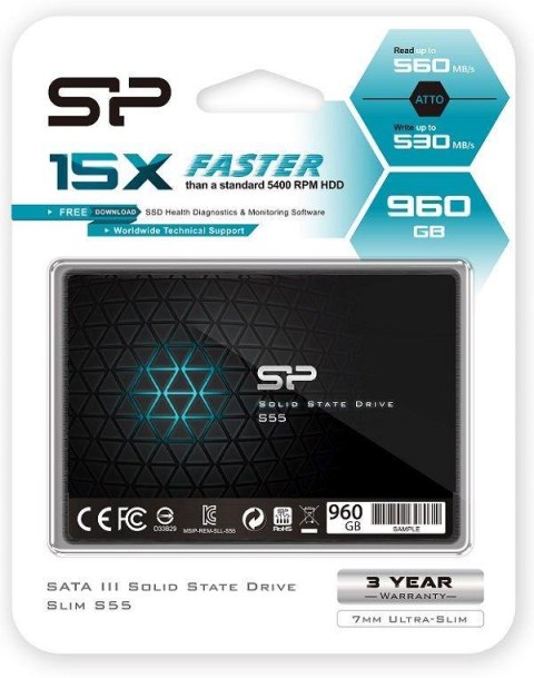 Dysk SSD Silicon Power S55 960GB 2.5" SATA3 (560/530) 7mm Dysk SSD Silicon Power S55 960GB 2.5" SATA3 (560/530) 7mm