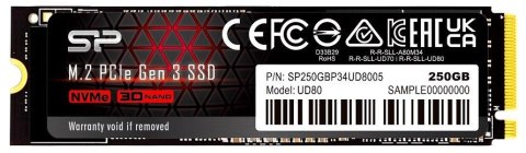 Dysk SSD Silicon Power UD80 250GB M.2 PCIe Gen3x4 NVMe (3400/1800 MB/s) Dysk SSD Silicon Power UD80 250GB M.2 PCIe Gen3x4 NVMe (3400/1800 MB/s)