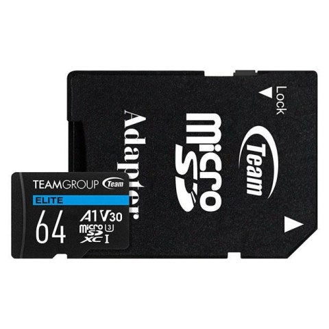 Karta pamięci MicroSDXC Team Group 64GB UHS-I U3 V30 A1 90/45 MB/s Karta pamięci MicroSDXC Team Group 64GB UHS-I U3 V30 A1 90/45 MB/s