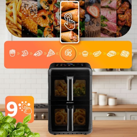 Frytkownica beztłuszczowa dwukomorowa pionowa 11.6 l Air fryer frytownica Berdsen 3000W BD-663