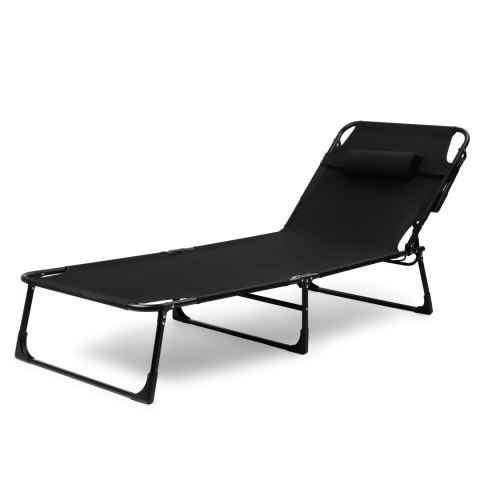 Składane łóżko turystyczne BIZNESOWE, polowe, kanadyjka PREMIUM - kolor czarny
