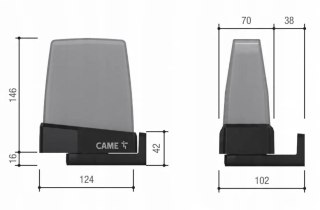 Lampa CAME KRX1FXSO pomarańczowa LED 24/230V (806LA-0010)