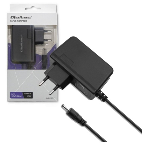 Qoltec Zasilacz wtyczkowy 15W | 5V | 3A | 3.5*1.35