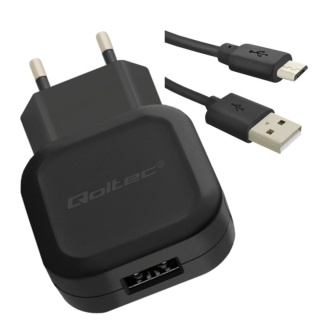 Qoltec Ładowarka sieciowa 12W | 5V | 2.4A | USB + kabel Micro USB