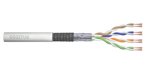 Kabel teleinformatyczny patchcordowy DIGITUS kat.5e, SF/UTP, linka, AWG 26/7, PVC, 100m, szary, karton Kabel teleinformatyczny patchcordowy DIGITUS kat.5e, SF/UTP, linka, AWG 26/7, PVC, 100m, szary, karton