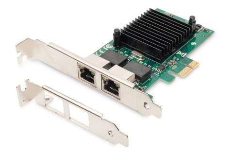 Karta sieciowa DIGITUS przewodowa PCI Express 2x RJ45 Gigabit 10/100/1000Mbps Low Profile Karta sieciowa DIGITUS przewodowa PCI Express 2x RJ45 Gigabit 10/100/1000Mbps Low Profile