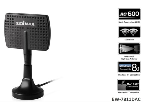 Karta sieciowa Edimax EW-7811DAC USB WiFi AC600 kierunkowa Karta sieciowa Edimax EW-7811DAC USB WiFi AC600 kierunkowa