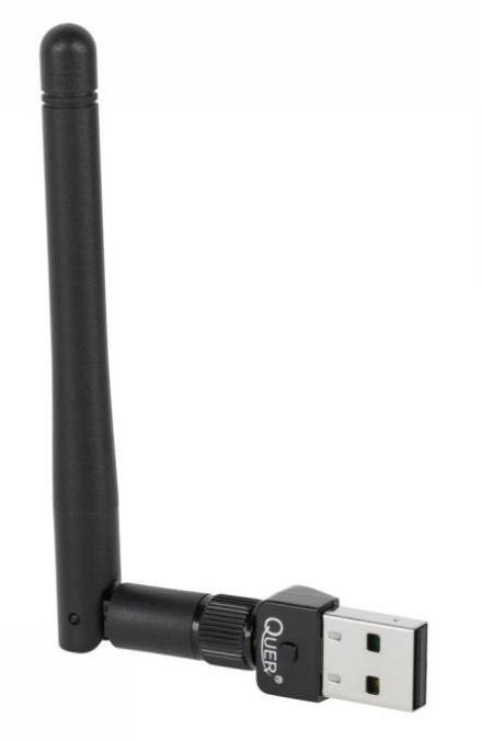 Karta sieciowa WIFI 802.11 b/g/n USB Quer z anteną Karta sieciowa WIFI 802.11 b/g/n USB Quer z anteną