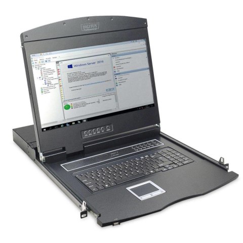 Konsola modułowa 19" LCD DIGITUS z touchpad KVM 16 portów 1U komplet kabli (16xDS-19231) klawiatura US Konsola modułowa 19" LCD DIGITUS z touchpad KVM 16 portów 1U komplet kabli (16xDS-19231) klawiatura US