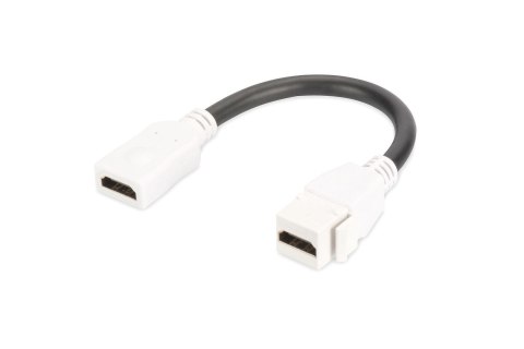 Moduł Keystone DIGITUS HDMI z kablem 12cm łącznik do gniazd i pustych paneli żeński/żeński biały Moduł Keystone DIGITUS HDMI z kablem 12cm łącznik do gniazd i pustych paneli żeński/żeński biały