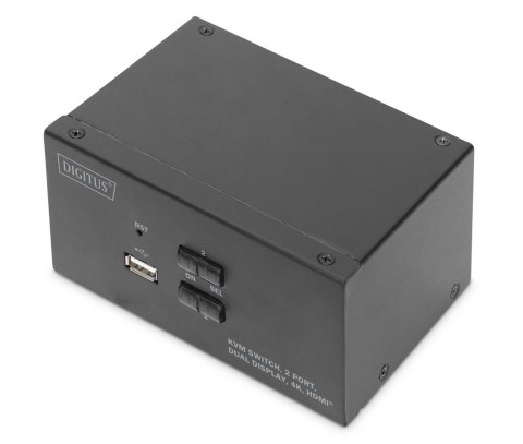 Przełącznik KVM DIGITUS 2 portowy HDMI, Dual Display, 4K 30Hz Przełącznik KVM DIGITUS 2 portowy HDMI, Dual Display, 4K 30Hz
