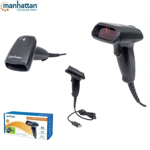 Skaner kodów kreskowych Manhattan USB, laserowy Skaner kodów kreskowych Manhattan USB, laserowy