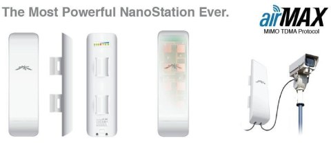 Urządzenie typu CPE UBIQUITI airMAX NanoStation M2 2.4GHz 11dBi Urządzenie typu CPE UBIQUITI airMAX NanoStation M2 2.4GHz 11dBi