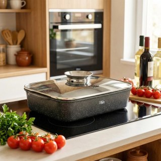 Brytfanna Granitowa 3,5 L z Dozownikiem w Pokrywce VILDE Brytfanka