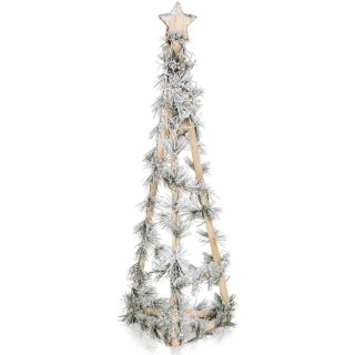 Choinka Świąteczna Stożek Drewniana 68 cm 40 LED z Timerem Ozdoba