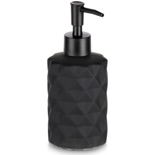 Dozownik do Mydła Czarny Matowy Szklany Zdobiony 330 ml VILDE