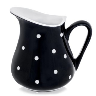 Dzbanek Ceramiczny 480 ml Czarny w Groszki Dots Mlecznik Sosjerka
