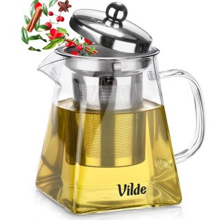 Dzbanek Szklany Zaparzacz Sitko Kwadratowe 490ml Herbaty VILDE