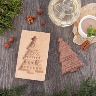 Foremka Drewniana do Ciastek Pierniczków Choinka Rzeźbiona ORION