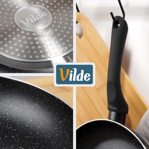 Patelnia Granitowa 24 cm Black Line Indukcja Gaz Non-stick VILDE