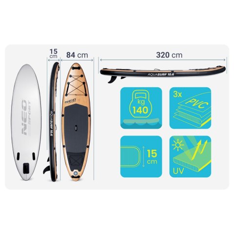 Deska SUP Aquasurf 320 x 84 x 15 cm Neo-Sport 170212