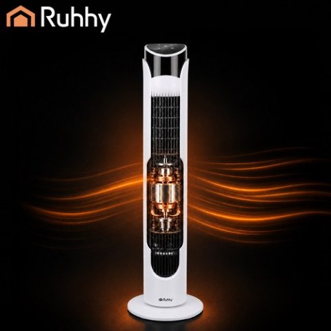 Wentylator Kolumnowy Cichy Stojący 83cm Wiatrak Podłogowy Pilot + LED Biały