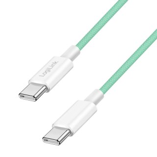Kabel USB 2.0 LogiLink CU0348 USB-C - USB-C, M/M, 480 Mb/s, 60 W, zielony, 1,5m