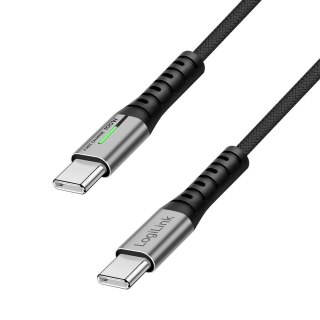 Kabel USB 2.0 LogiLink CU0422 USB-C - USB-C, M/M, 480 Mb/s, 100 W, czarny, 1m