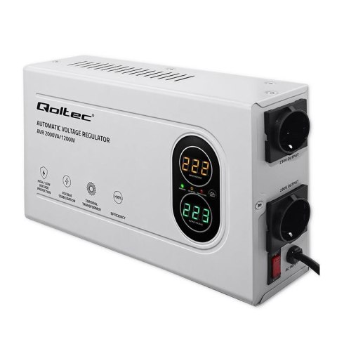 Stabilizator napięcia AVR Qoltec 2000VA | 1200W