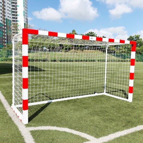 Profesjonalna Bramka piłkarska Pro z siatką 300x200 cm - biało czerwona
