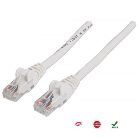 PatchCord 100% miedź Intellinet Cat.5e UTP, 0,5m, biały PatchCord 100% miedź Intellinet Cat.5e UTP, 0,5m, biały