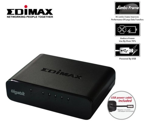 Switch niezarządzalny Edimax ES-5500G V3 5x10/100/1000 Mbps USB Switch niezarządzalny Edimax ES-5500G V3 5x10/100/1000 Mbps USB