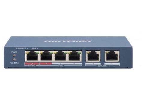Switch niezarządzalny HIKVISION DS-3E0106HP-E / PoE 10/100M Switch niezarządzalny HIKVISION DS-3E0106HP-E / PoE 10/100M