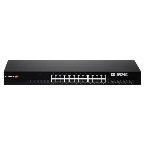 Switch zarządzalny Edimax GS-5424G 24-port gigabit Web Smart z 4SFP trybem Long Range Switch zarządzalny Edimax GS-5424G 24-port gigabit Web Smart z 4SFP trybem Long Range