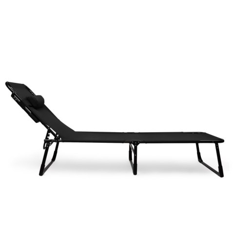Składane łóżko turystyczne BIZNESOWE, polowe, kanadyjka PREMIUM 200x68 cm- kolor czarno-szary