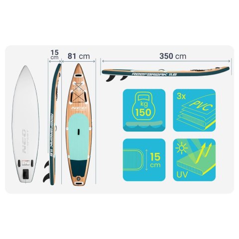 Deska SUP Reefbreak 350 x 81 x 15 cm Neo-Sport 170314