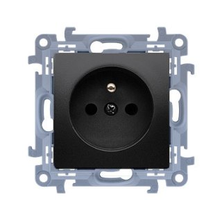 KONTAKT SIMON 10 MODUŁ CZARNY MAT GNIAZDO 1X Z/U Z PRZESŁONAMI SZYBKOZŁĄCZA 16A 250V