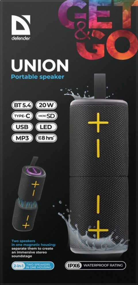 GŁOŚNIK DEFENDER UNION BLUETOOTH 20W