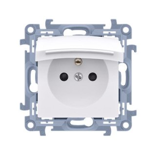 KONTAKT SIMON 10 MODUŁ BIAŁY GNIAZDO 1X Z/U Z PRZESŁONAMI Z KLAPKĄ IP44 ZACISKI ŚRUBOWE 16A 250V