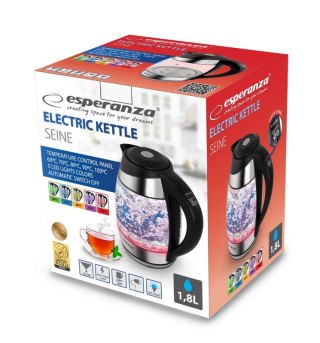 Czajnik ESPERANZA EKK026 (1.7L /2200W /Czarno-srebrno-przezroczysty )