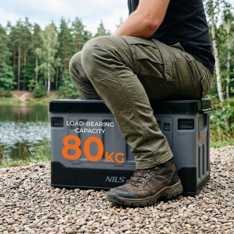 NCB4602 SKRZYNIA TRANSPORTOWA 38L SZARO-CZARNA NILS CAMP