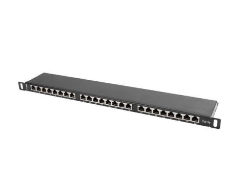 Patch panel Lanberg PPS5-0024-B 24 port 0.5U kat.5e ekranowany czarny Patch panel Lanberg PPS5-0024-B 24 port 0.5U kat.5e ekranowany czarny
